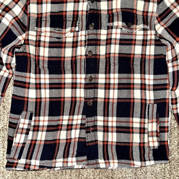 FatFace Men's Dark Blue Orange Ryton Check Overshirt Button Down Flannel Small - Picture 8 of 9